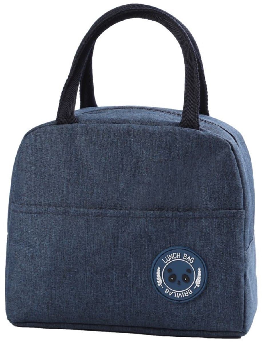 Daity 1-pack - Lunchtas - Koeltassen - kleine draagbare - herbruikbare snacktas met voorvak - geschikt voor picknicks - kantoorwerk en buitenactiviteiten (Marineblauw)