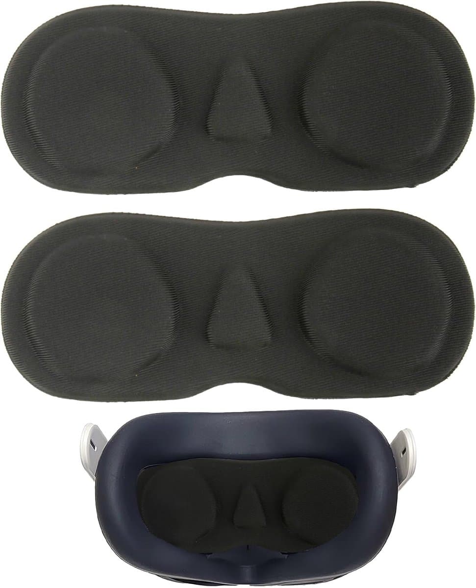 Pack van 2 Premium Lens Protection Sponge voor VR Headsets - Compatibel met Meta Quest 3 - Quest 2 - Oculus Rift S - Valve Index en Pico 4 - Zwart - Effectieve Bescherming Tegen Stof en Krassen - Eenvoudig te Gebruik