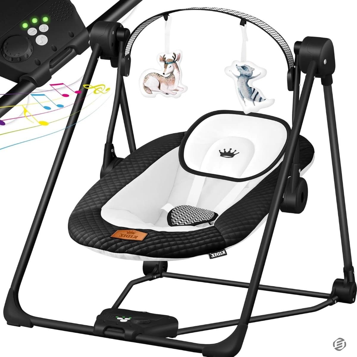 Equivera Wiegstoel Baby - Wipstoel - Wipstoel Baby - Schommelstoel Baby - Babystoel - Baby Stoeltje Zitten Voor Thuis - Babyswing