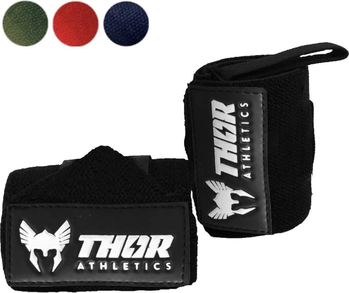 Thor Athletics Wrist Wraps - Fitness - Polsbrace voor Krachttraining - Ondersteuning voor Pols - 60 cm - Zwart - One Size