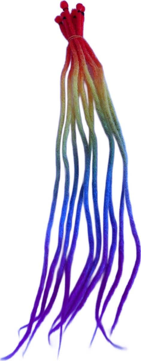 Hair extensions - Regenboog - 2 bundel - 10 dreads - 60 cm lang - Gekleurde dreadlocks - Synthetisch haar - Dreadlocks