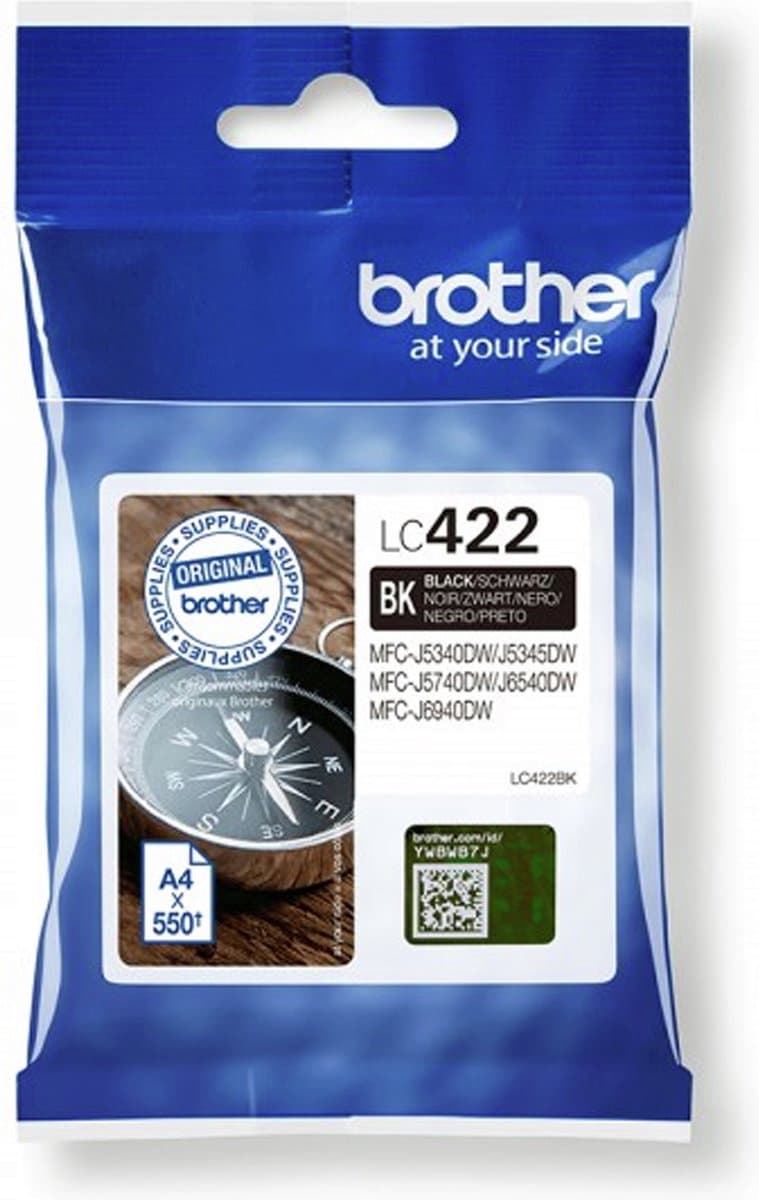 Brother LC422BK inktcartridge 1 stuk origineel zwart