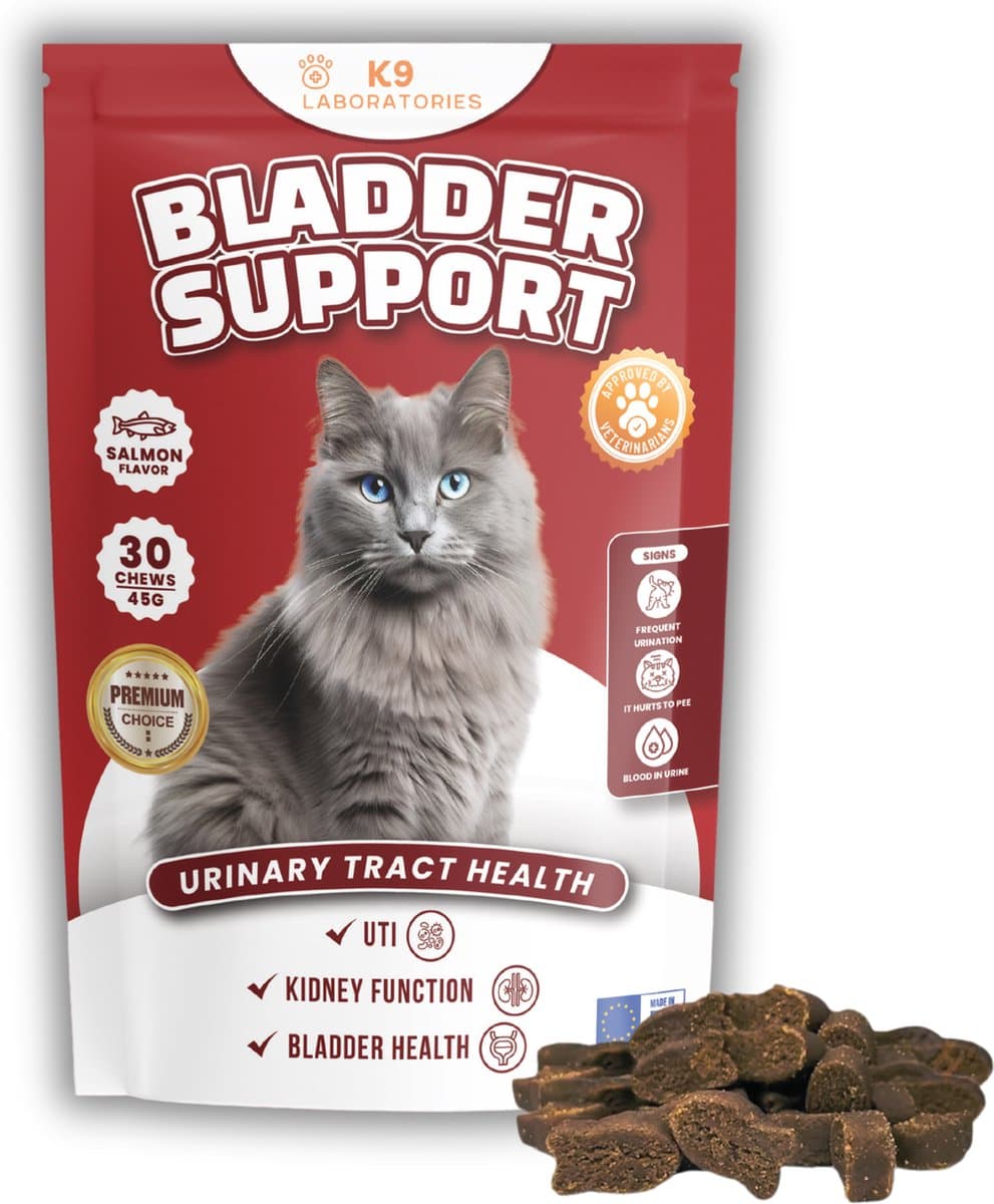 Bladder support voor kat - Bij blaasontsteking, struviet, blaasgruis, oxalaat, nierstenen, pijn bij plassen - Kattensnoepjes - 30 stuks - 100% natuurlijk - In heerlijke snackvorm voor katten