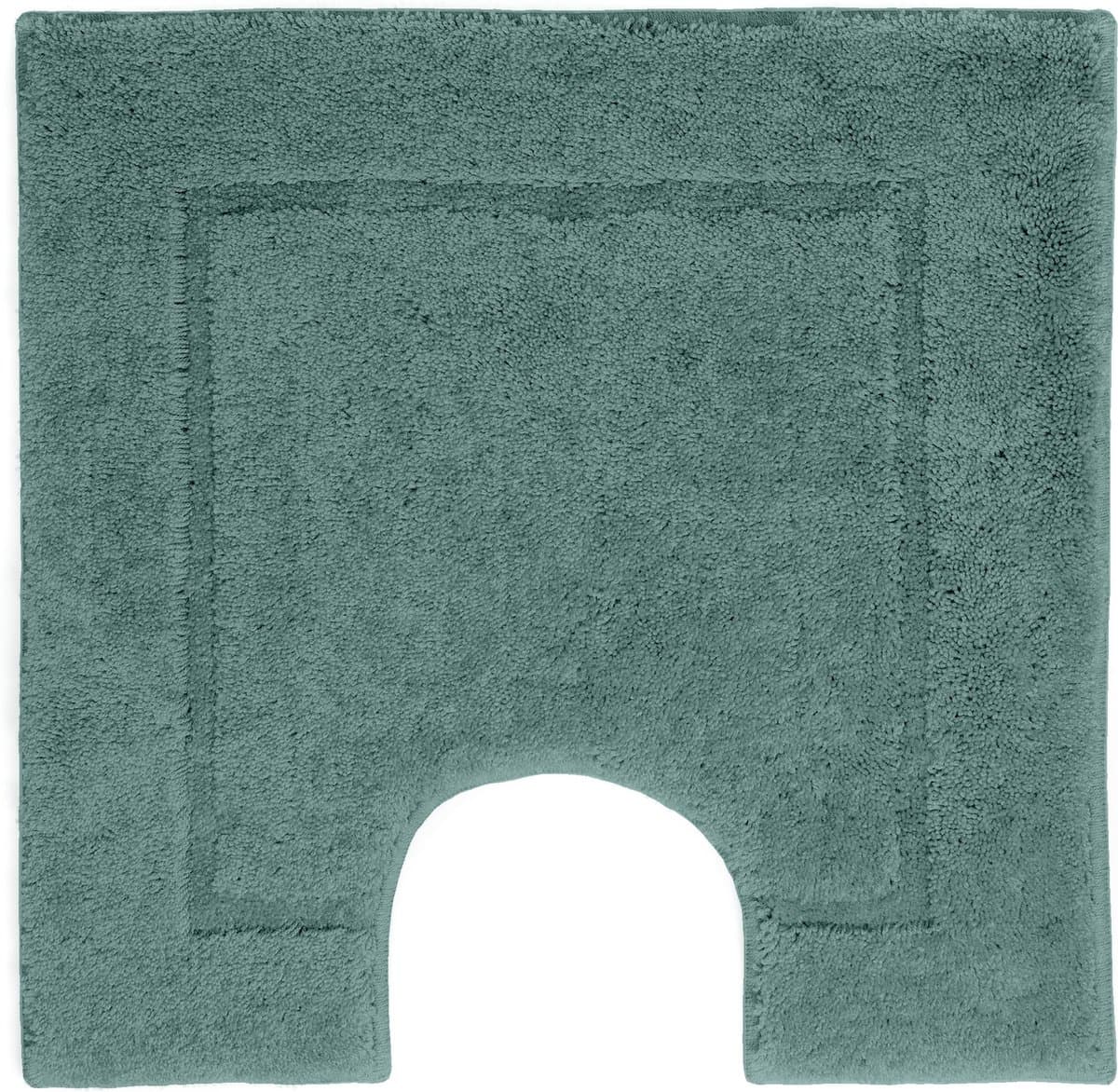 Casilin WC-mat Antislip Orlando - 59x59cm - Met Uitsparing - Vierkante Badmat - Waterabsorberend - Wasbaar en Sneldrogend - Acryl - Groen, Rosemary