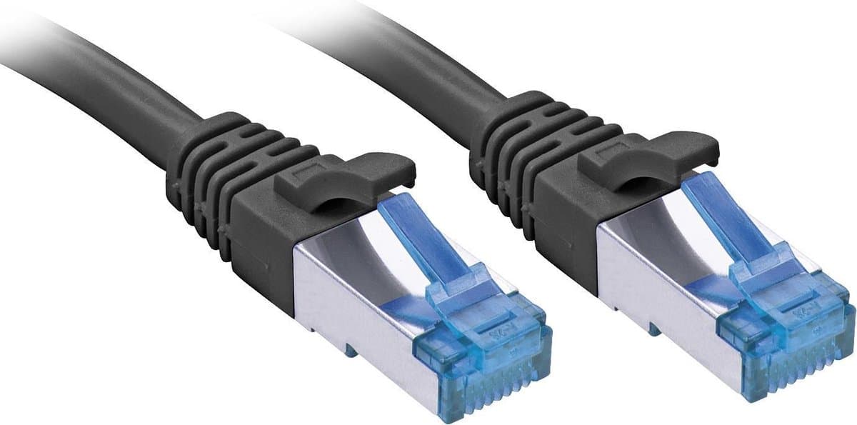 LINDY 47413 RJ45 Netwerkkabel, patchkabel CAT 6A S/FTP 1.50 m Zwart 1 stuk(s)