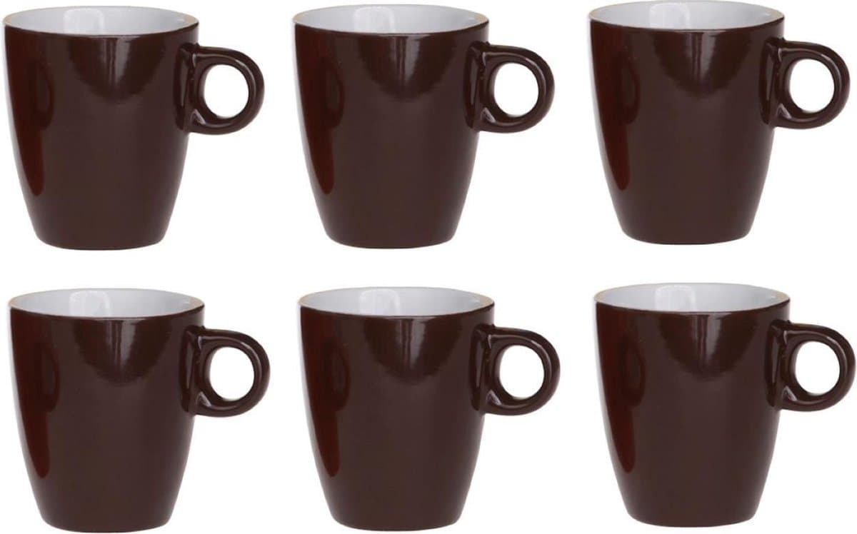 Cosy & Trendy Vicky Beker - 19 cl - Ø 7 cm x 8.5 cm - Bruin - Set-6