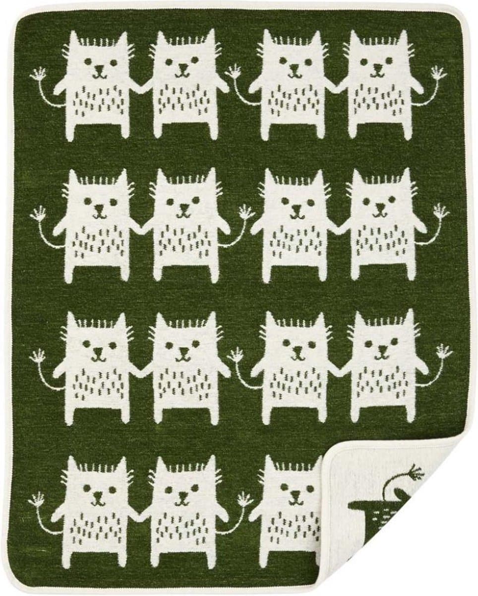 Klippan wiegdeken chenille katoen Little me - groen- 70x90cm