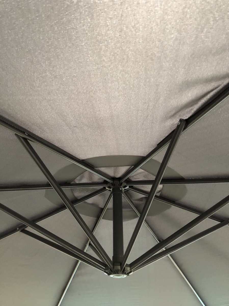 SenS-Line - Parasol Menorca Zweefparasol - Ø300 cm - 8-ribs - Polyester - Antraciet