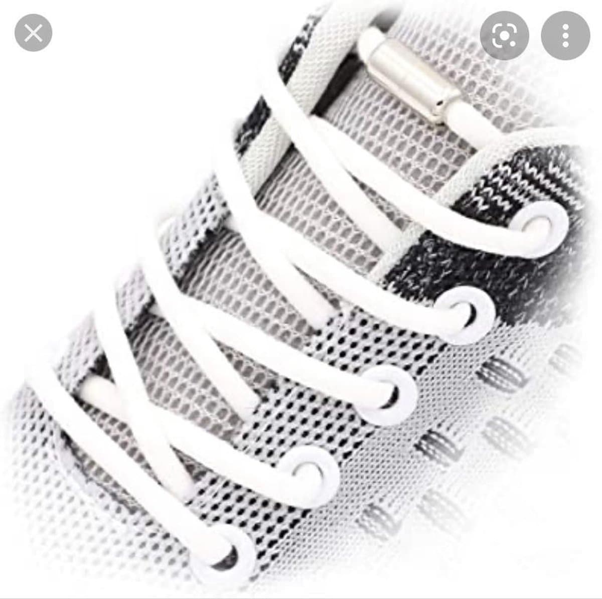 Lacetty - Elastische veters - Met metalen draaisluiting - Plat - 100 cm - Wit - Lock veters - Sneaker veter - Lock laces