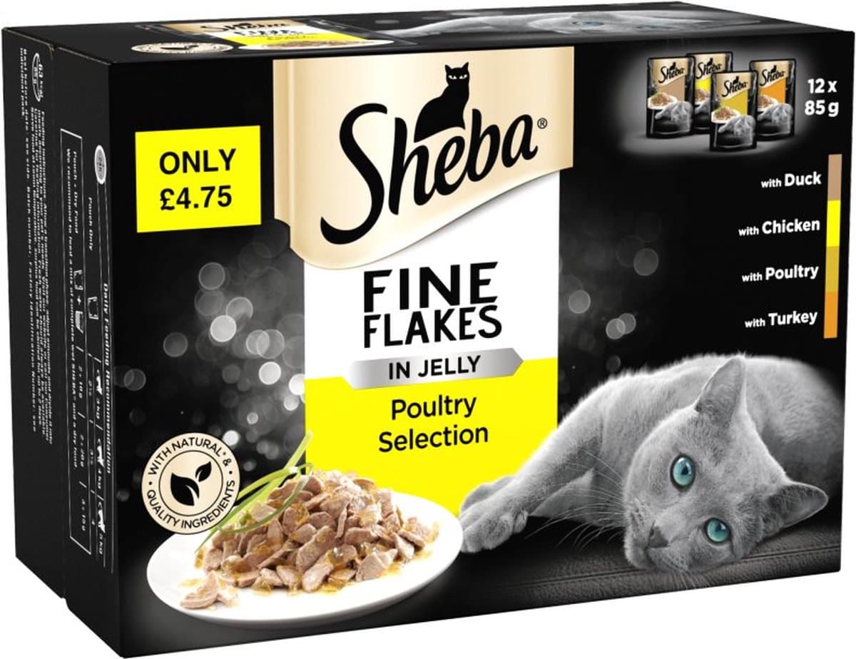 2x Sheba Pouch in gelei Gevogelte 12x 85g
