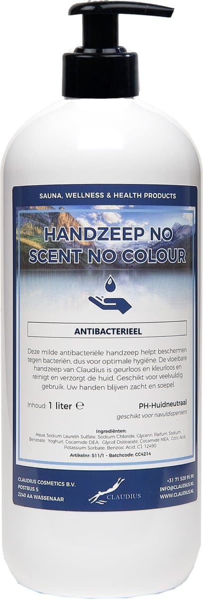 Handzeep No Scent, No Colour 1 liter - met gratis pomp