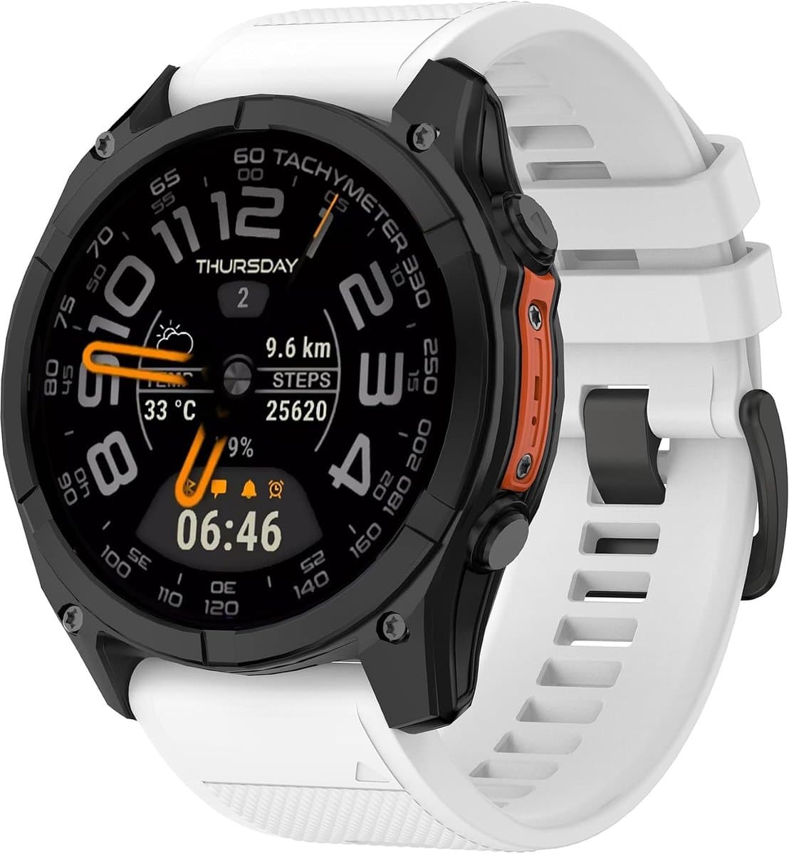 Silicone sportband 22mm - vervangarmband - wit - geschikt voor Garmin Instinct en Fenix - ShopVlot