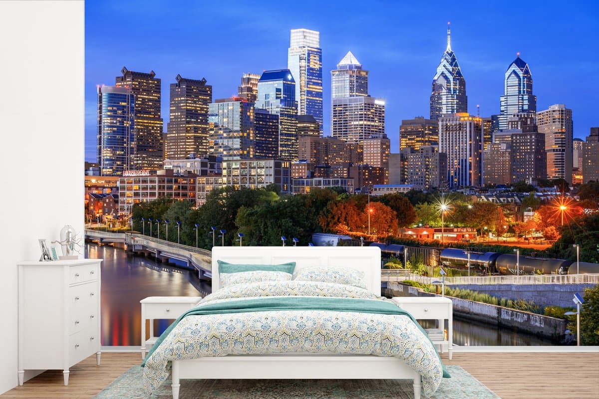 Behang - Fotobehang Philadelphia - Architectuur - Licht - Breedte 525 cm x hoogte 350 cm