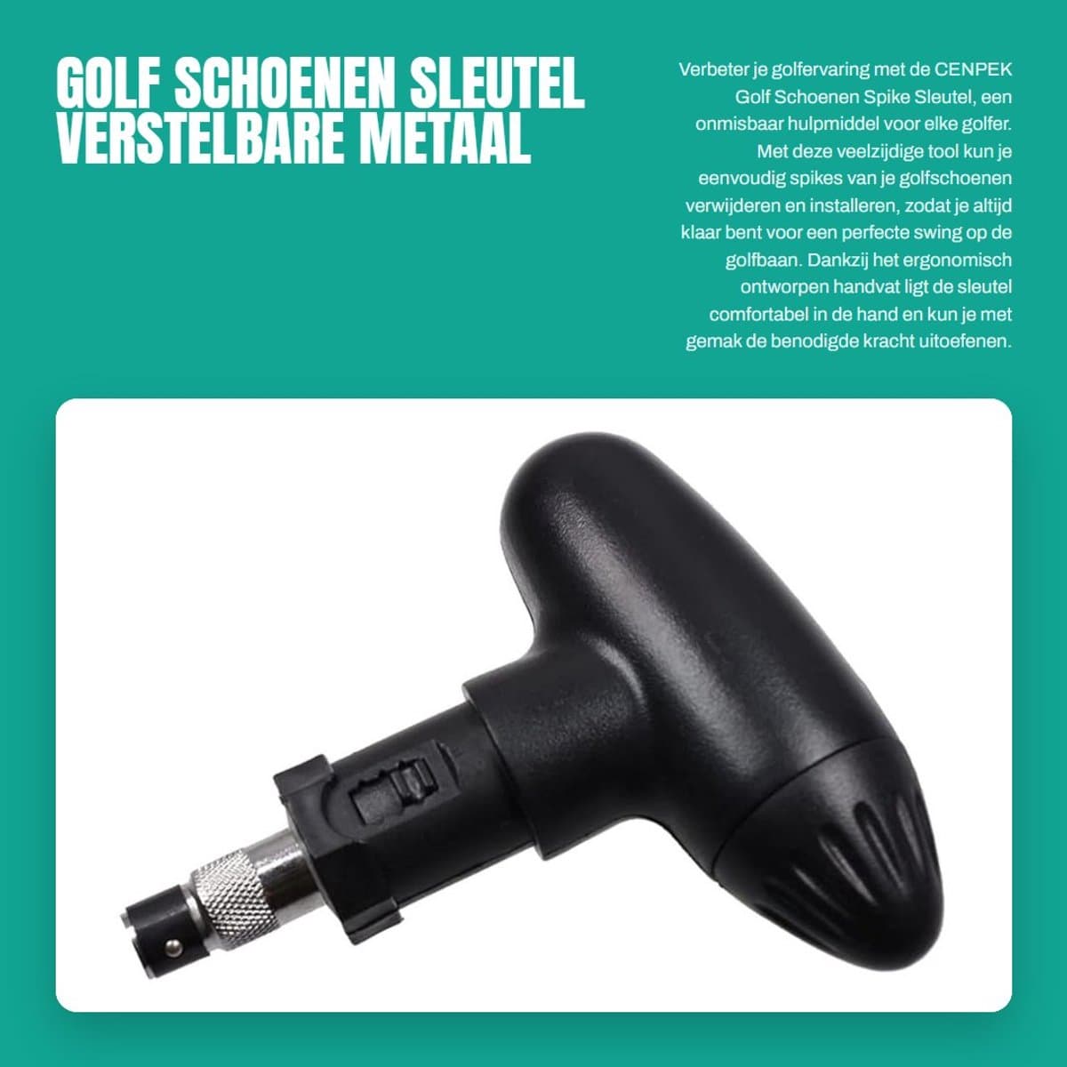 Dailygoods - Golf Schoenen Sleutel - Verstelbare Metaal Cleats - Handig gereedschap - Schoenonderhoud - Golfaccessoires - Perfect voor golfers - Gesch...