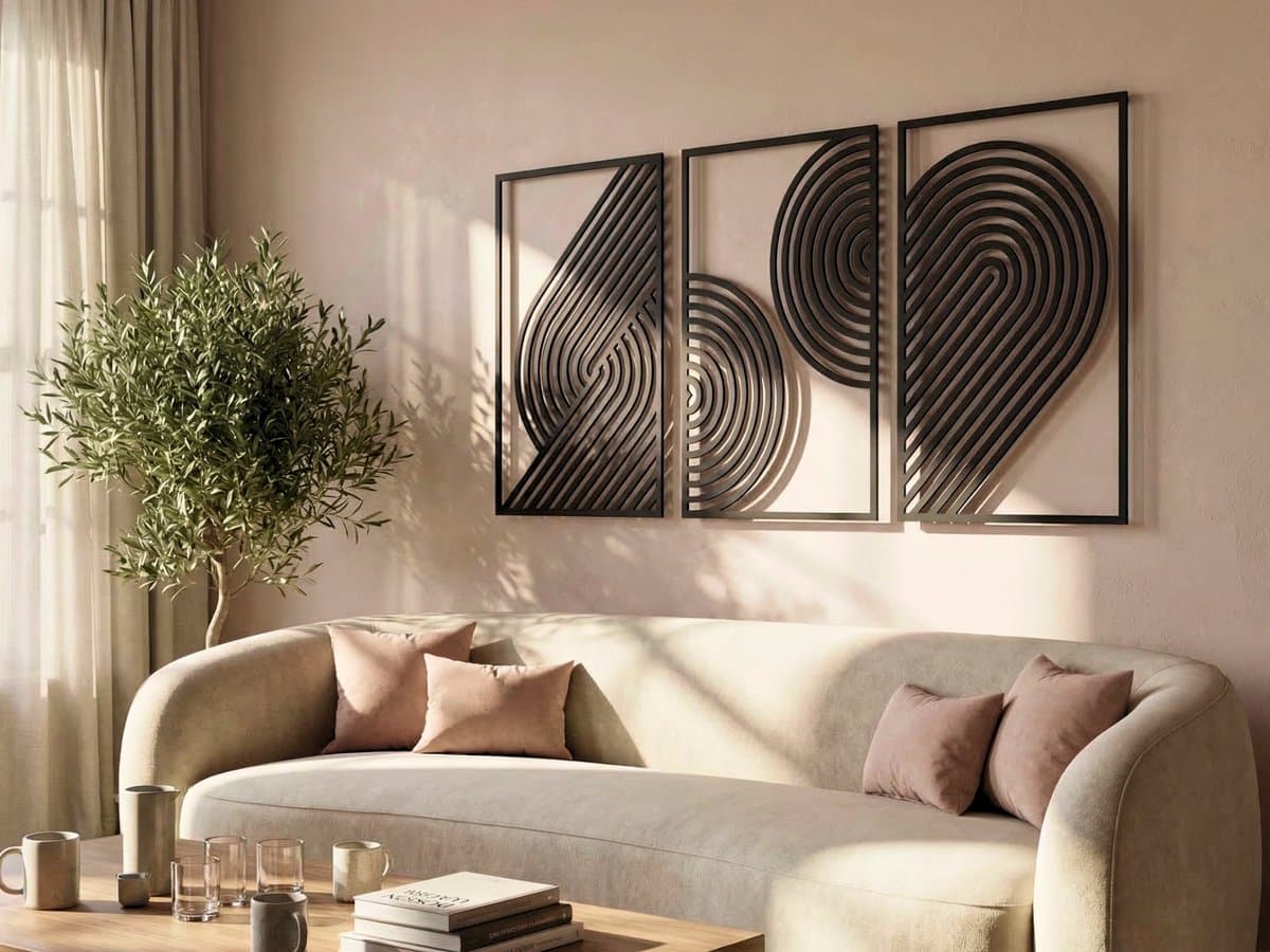 Wanddecoratie Boho Stijl, Houten Wandbeeld, 3D Wanddecoratie voor Thuis, Moderne Beelden voor Huis Kantoor Slaapkamer, Woonkamer - 156x78cm
