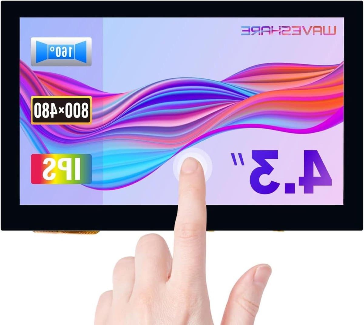 Capacitief Touchscreen - Display Monitor - Projecten Maken - IPS Breedhoek - 4.3 inch - Zwart