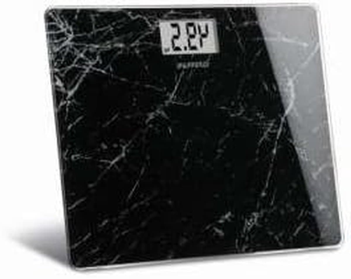 Persoonlijke Weegschaal - Digitale Badkamerweegschaal - Gezondheid Monitoren - Marmerlook Glas - 35 x 29 cm - Wit