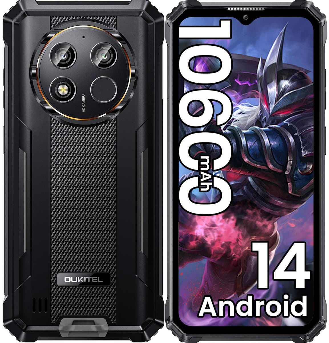 OUKITEL WP28E Outdoor Smartphone, 10600mAh, 16GB RAM -64GBROM, 13MP, IP68 Waterdicht, Android 14