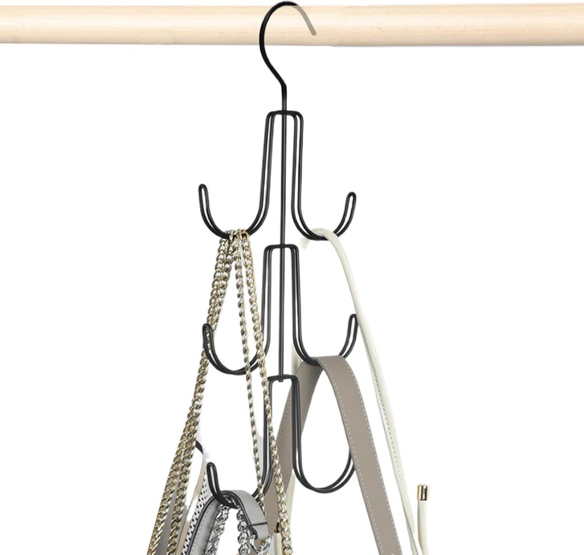 Handtashanger - Tassenrek Organizer - Kast Opruimen - Meerlaagse Opslag - 38 x 14 cm - Zwart