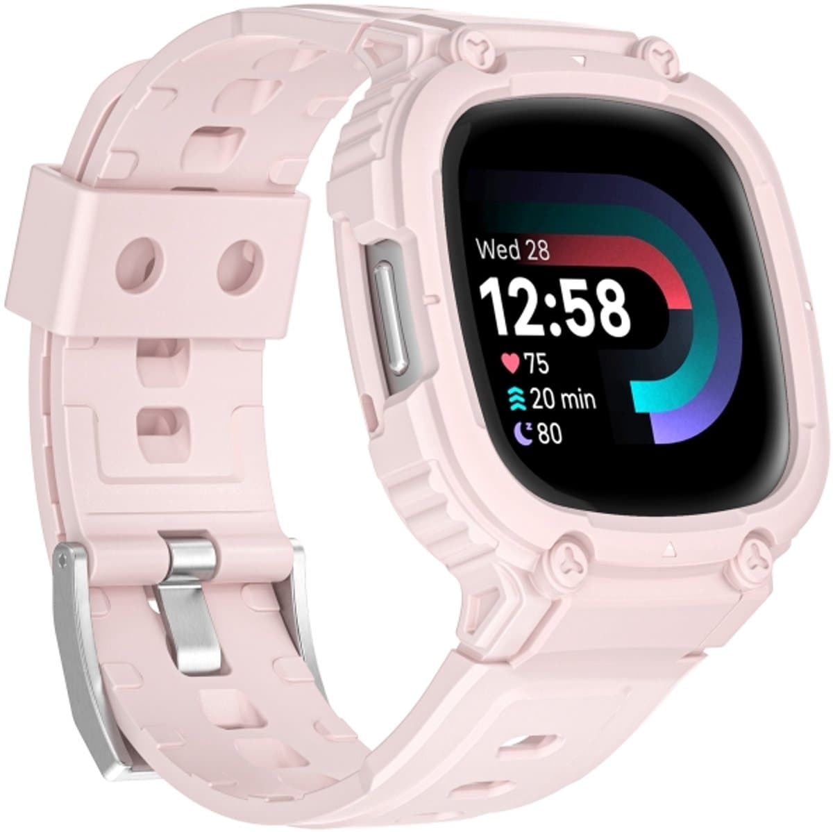 Voor Fitbit Versa 4/3/2/1 Armor GeÃ¯ntegreerde TPU-horlogeband (Fink)