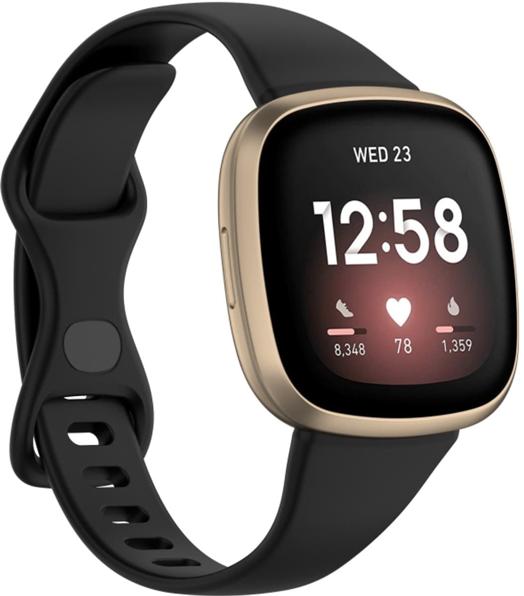 Voor Fitbit Versa 4 / Versa 3 / Sense Universele TPU-horlogeband, maat: L (zwart)