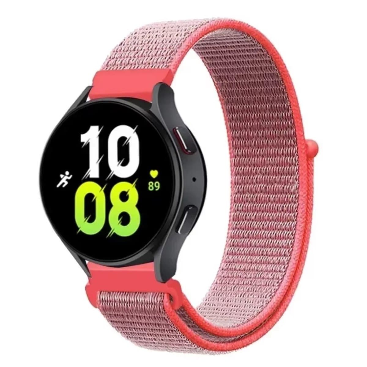 22mm Nylon Sport Loop Horlogeband – Roze Grijs – Universeel – Quick Release – Klittenband – Compatibel met Smartwatches & Analoge en Digitale Horloges