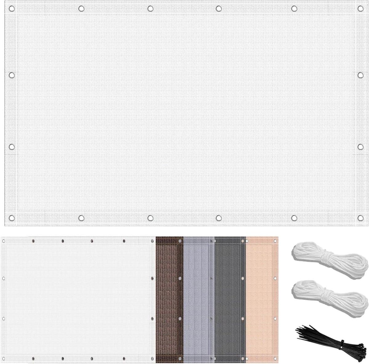 Zonnezeil Tuin - Schaduwdoek Balkon - Buiten Leven - 90% UV Bescherming - 0.9 x 1.4 m - Wit