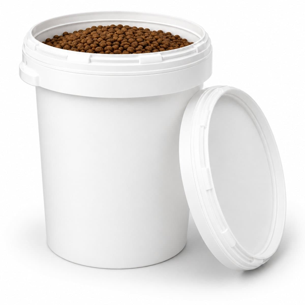 Voerton 20L met Schroefdeksel - Voercontainer - Voeremmer voor vee - Met draai-sluiting – Ook als prullenbak – Wit