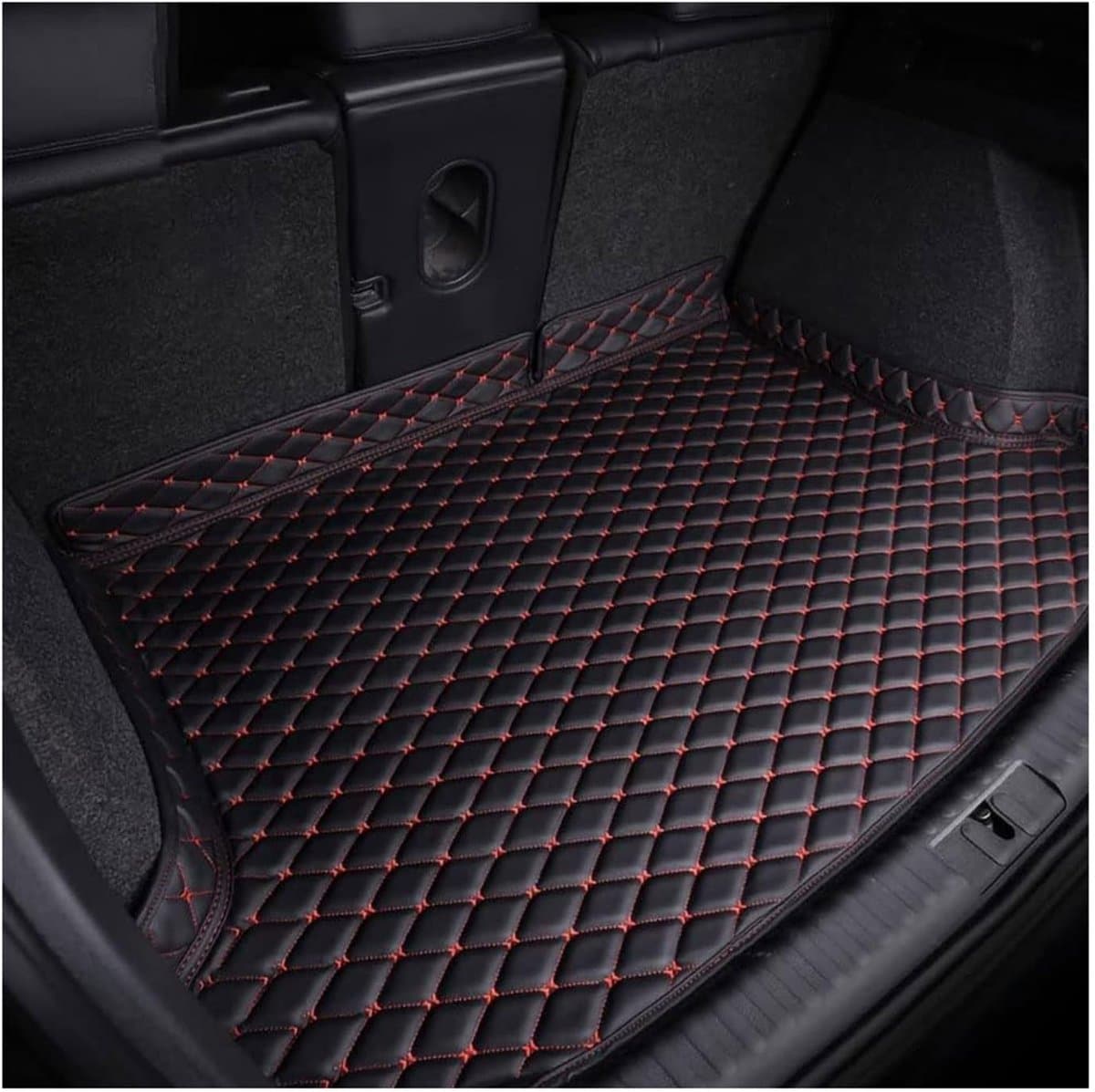 Kofferbakmat Luxe Leer - Bagagemat Auto - Kofferbak Beschermen - Waterdicht Antislip - Op Maat Gemaakt - Zwart Rood