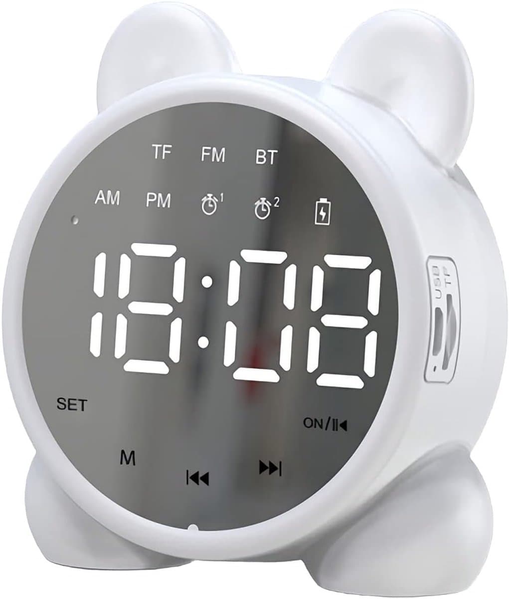 Digitale Wekker Speaker - Sprekende Klok Radio - Wakker Worden - HD Spiegel Display - 98 x 85 x 38mm