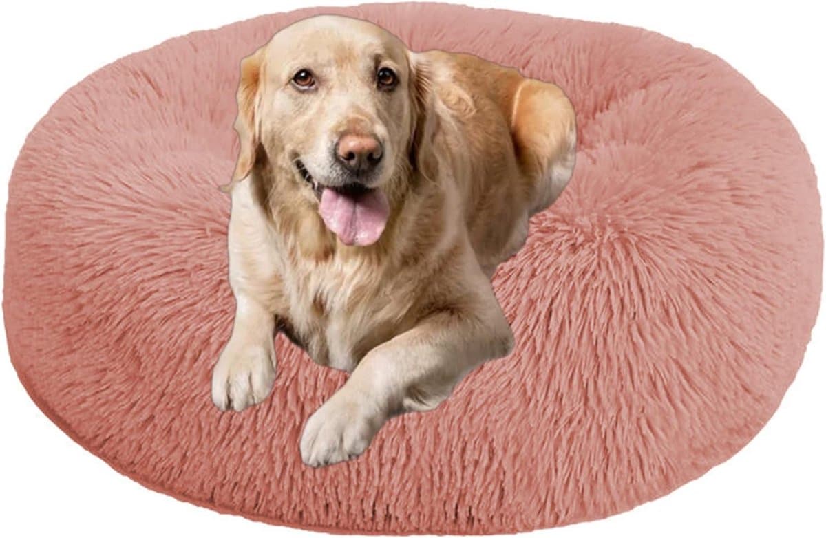 Huisdierbed Rond - Hondenmand Kattenmand - Comfortabel Slapen - Verhoogde Rand - 150cm - Roze