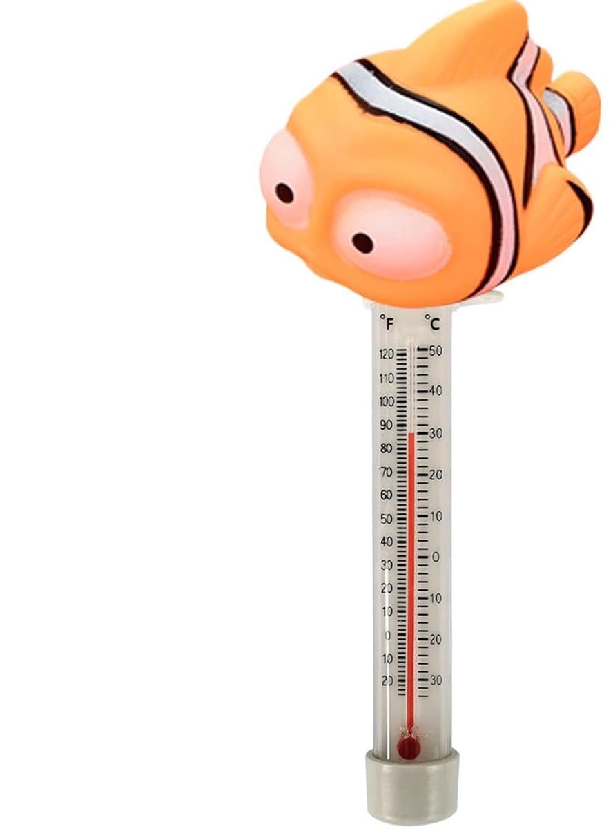 Zwembadtemperatuurmeter - Drijvende watermonitor Badkuipmeter - Watertemperatuur Meten - Zeedier Ontwerp - 185 cm - Clownvis
