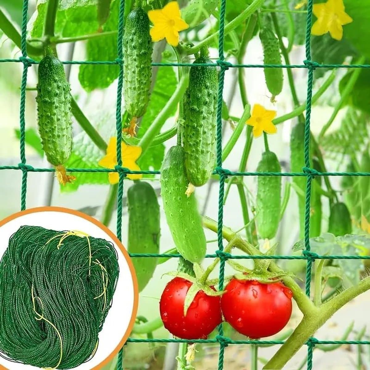 Tuin Klimnet 0.9x1.8 M - 27 Strengen Plantenrek Voor Klimplanten, Groenten, Fruit En Bloemen - Groen