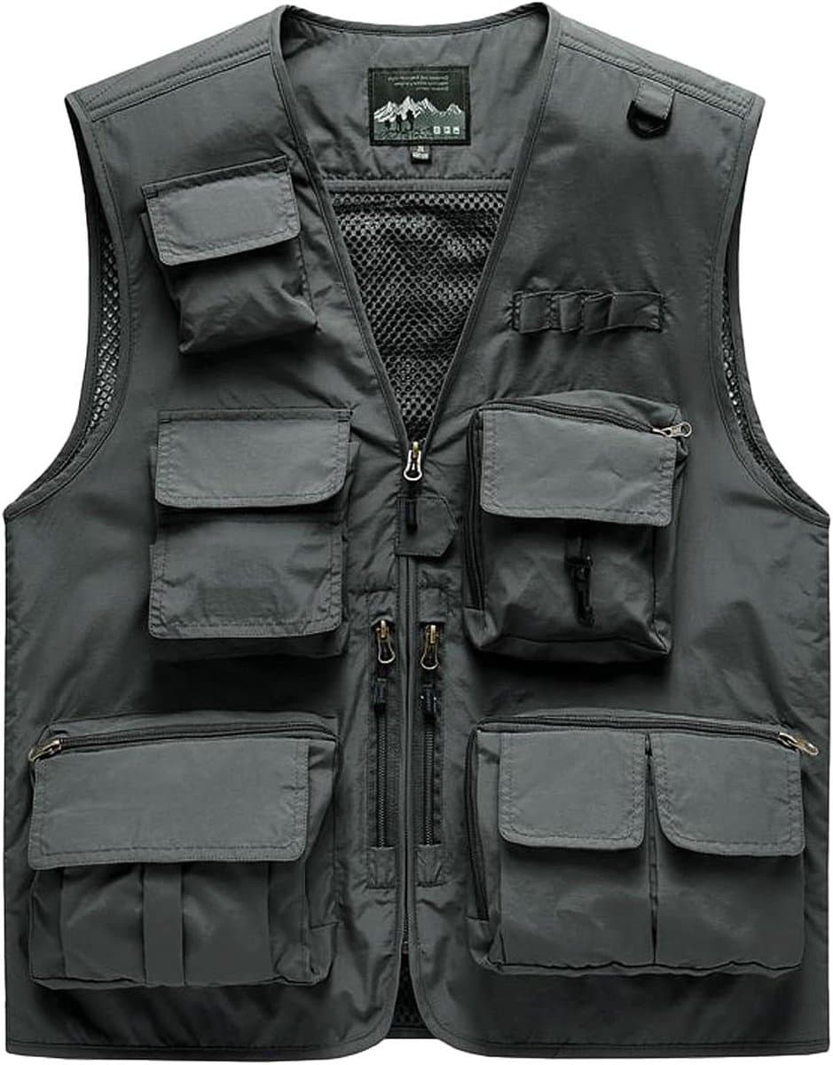 Her vest - Outdoor kleding - Reizen en vrije tijd - Veel functionele zakken - 15 zakken - Kaki