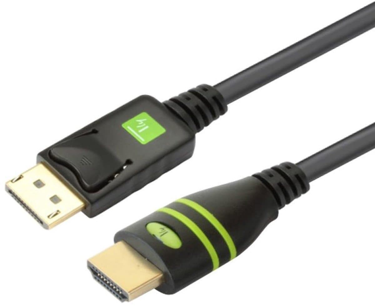 Thijox - 2 m DisplayPort naar HDMI Adapter Videokabel - Hoogwaardige Digitale Videooverdracht, Ondersteunt Resoluties tot 1920 x 1200, Zwart, Ideaal v