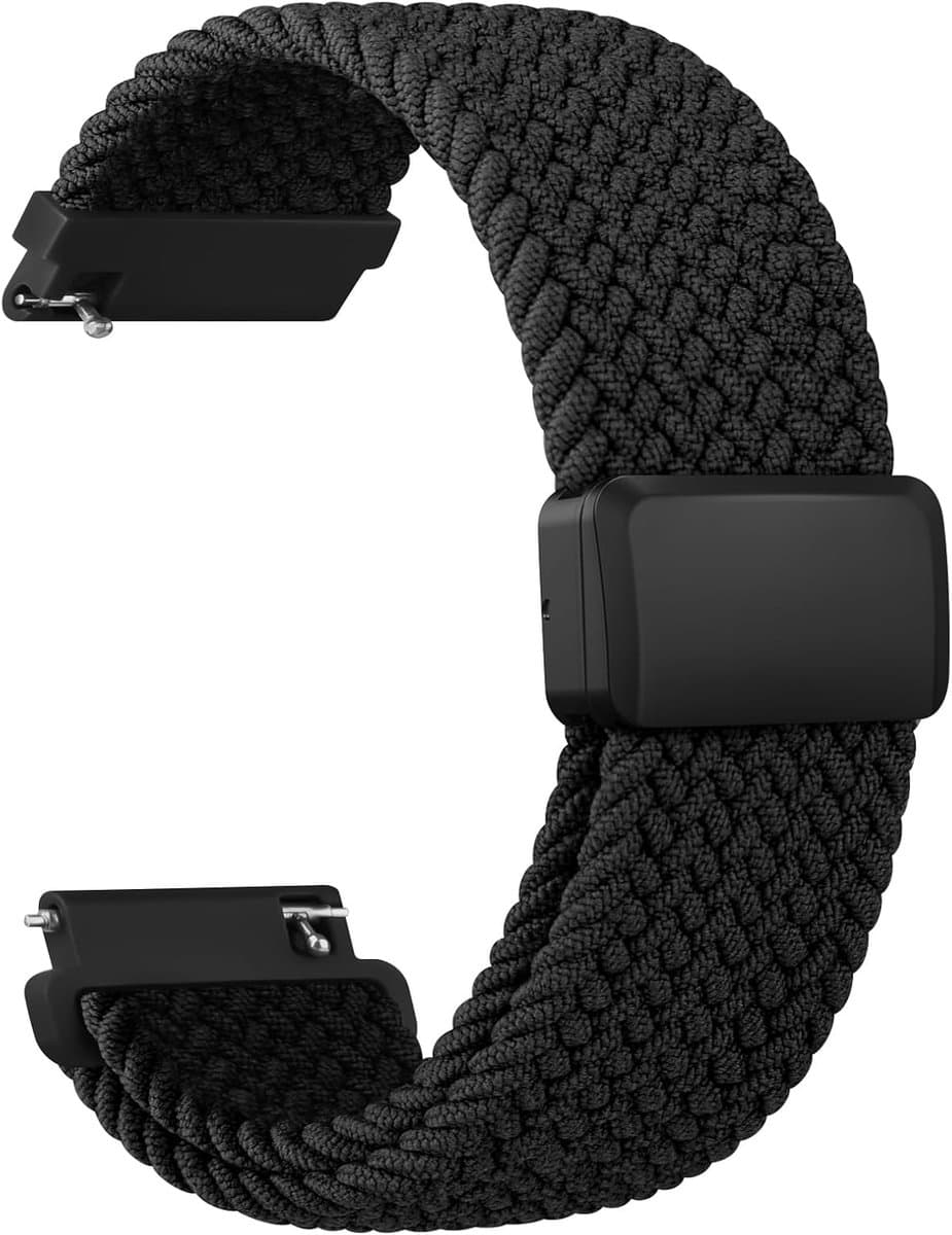 Thijox - Nylon Horlogeband 20 mm voor Dames en Heren - Sportieve Geweven Reservearmband met Verstelbare Magneetsluiting - Snelsluiting voor Smartwatch