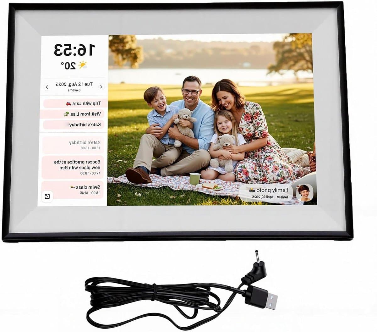 Slimme Digitale Kalender - Gezinsplanner Fotolijst - Weekplanning Beheren - 101 Inch Touchscreen - 1280 x 800 Resolutie - Zwart
