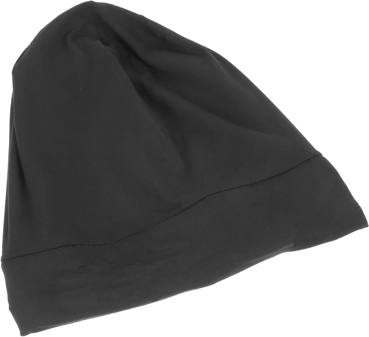 Satijnen Slaapmuts - Turban Hoed - Haarbescherming - Verstelbaar Ontwerp - 30x26 cm - Zwart