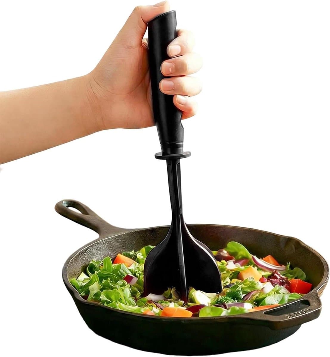 Vleesmolen Keuken - Hakmolen Gehakt - Maaltijd Bereiden - 6 Gebogen Hakselaars - 26.8 cm Lengte - Zwart