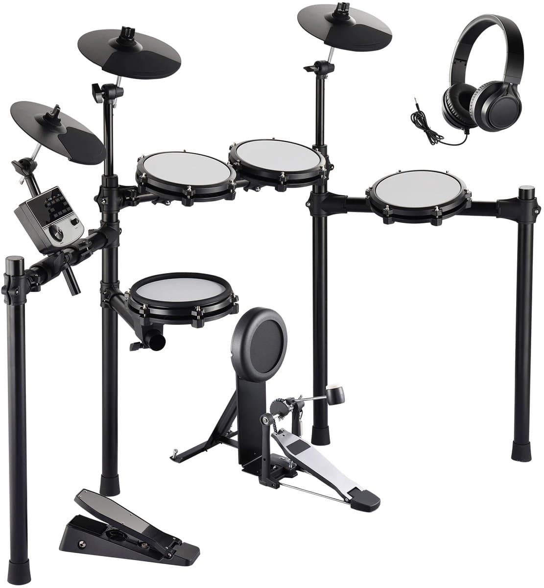 GDE - BeatPro - Elektronisch Drumstel - 7 Drum Pads - Digitaal Bedieningspaneel - Inclusief Koptelefoon