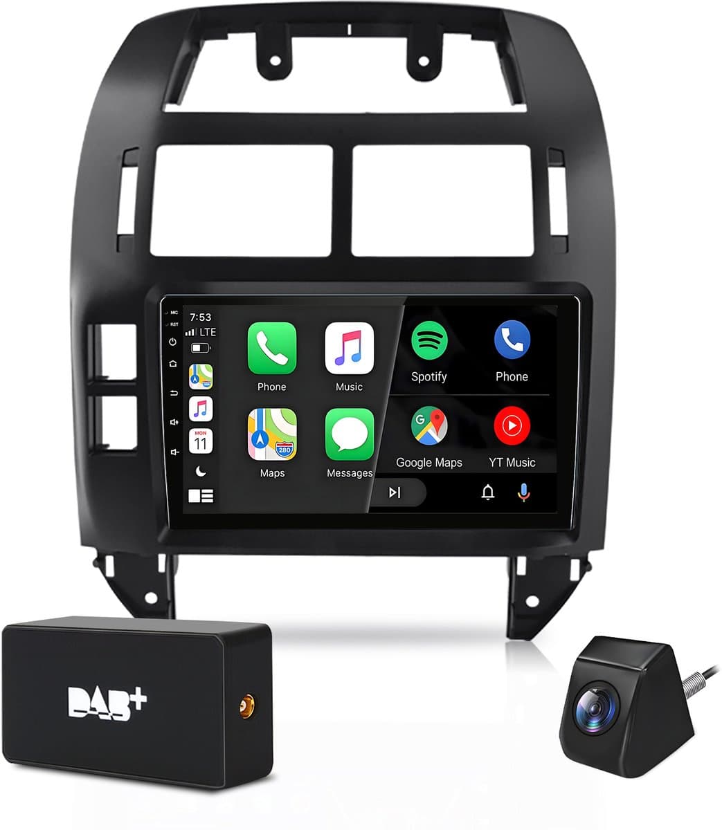 Cestovet Autoradio - Geschikt voor VW Polo 9N 2001-2009 - Android 15 - Draadloos Carplay & Andriod Auto - 9 Inch HD TouchScreen - Bluetooth 2+64GB - DAB+ Achteruitrijcamera
