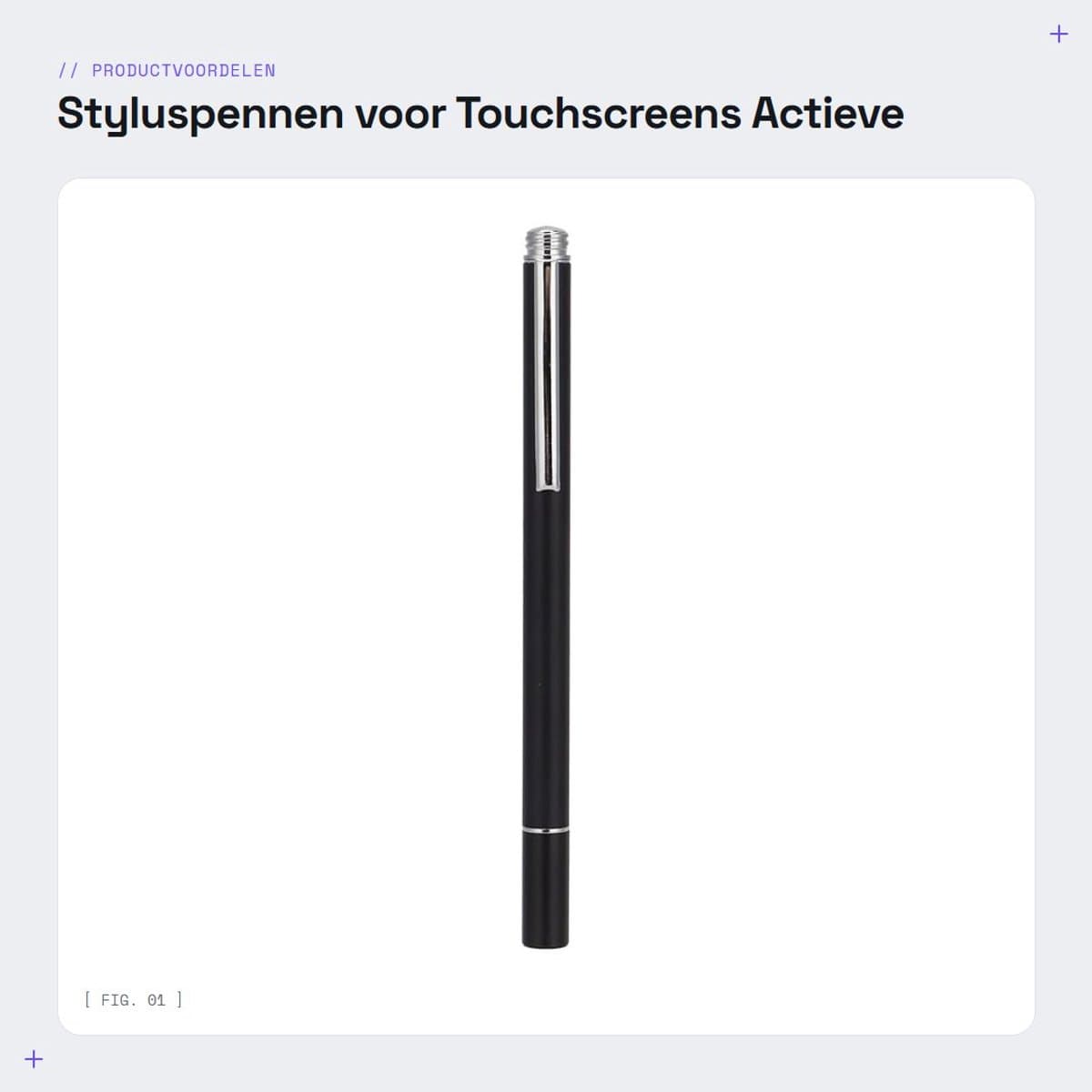 Dailygoods- Styluspen Hoge Gevoeligheid - Actieve Styluspen - Slijtvaste Punt - Magnetische Dop - Geschikt voor Smartphones/Laptops - Soepel Schrijven - Touchpen