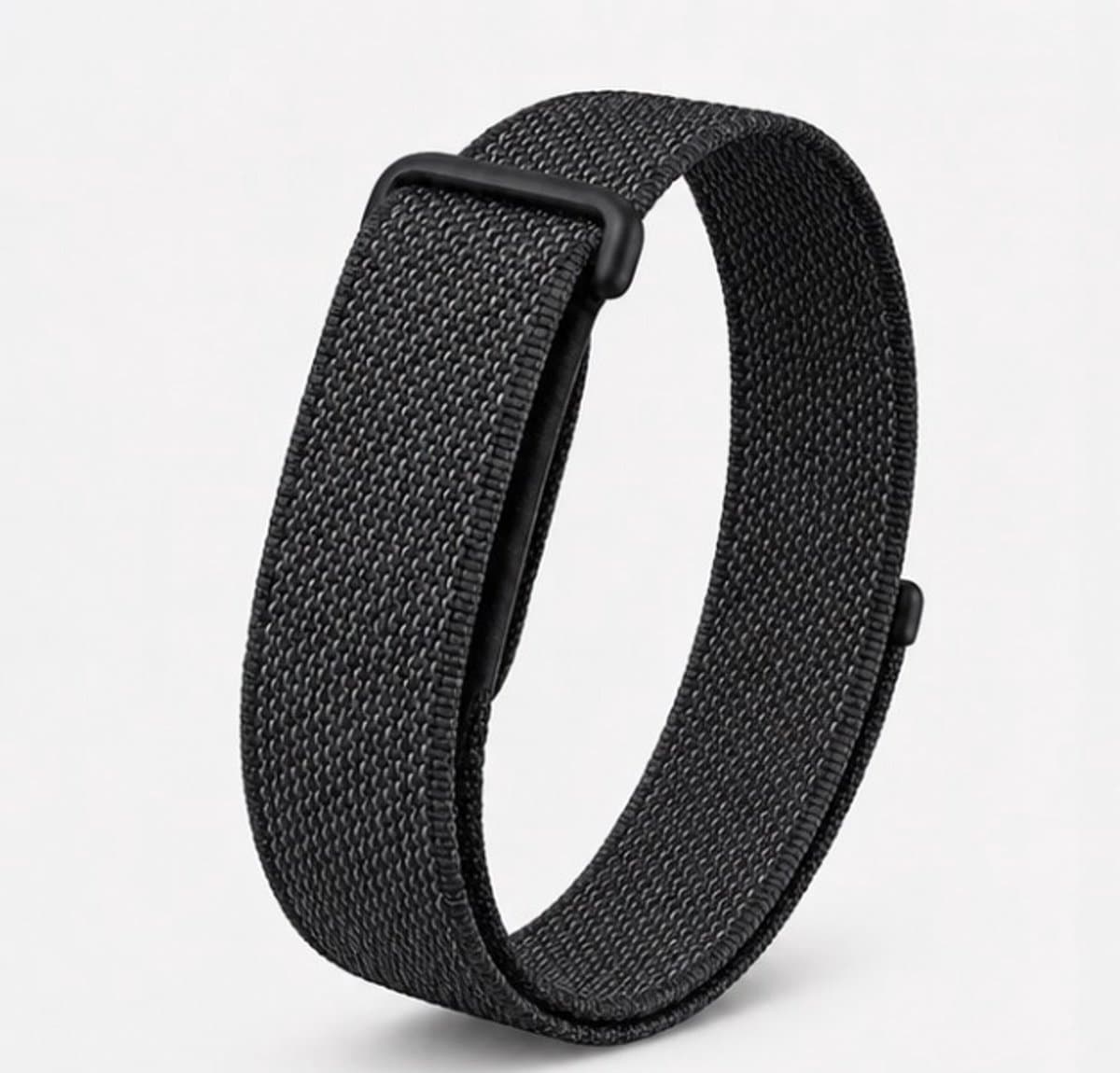 Celaris Geweven Nylon Sportband – Compatibel met Fitbit – Verstelbaar – Ademend – Donkergrijs