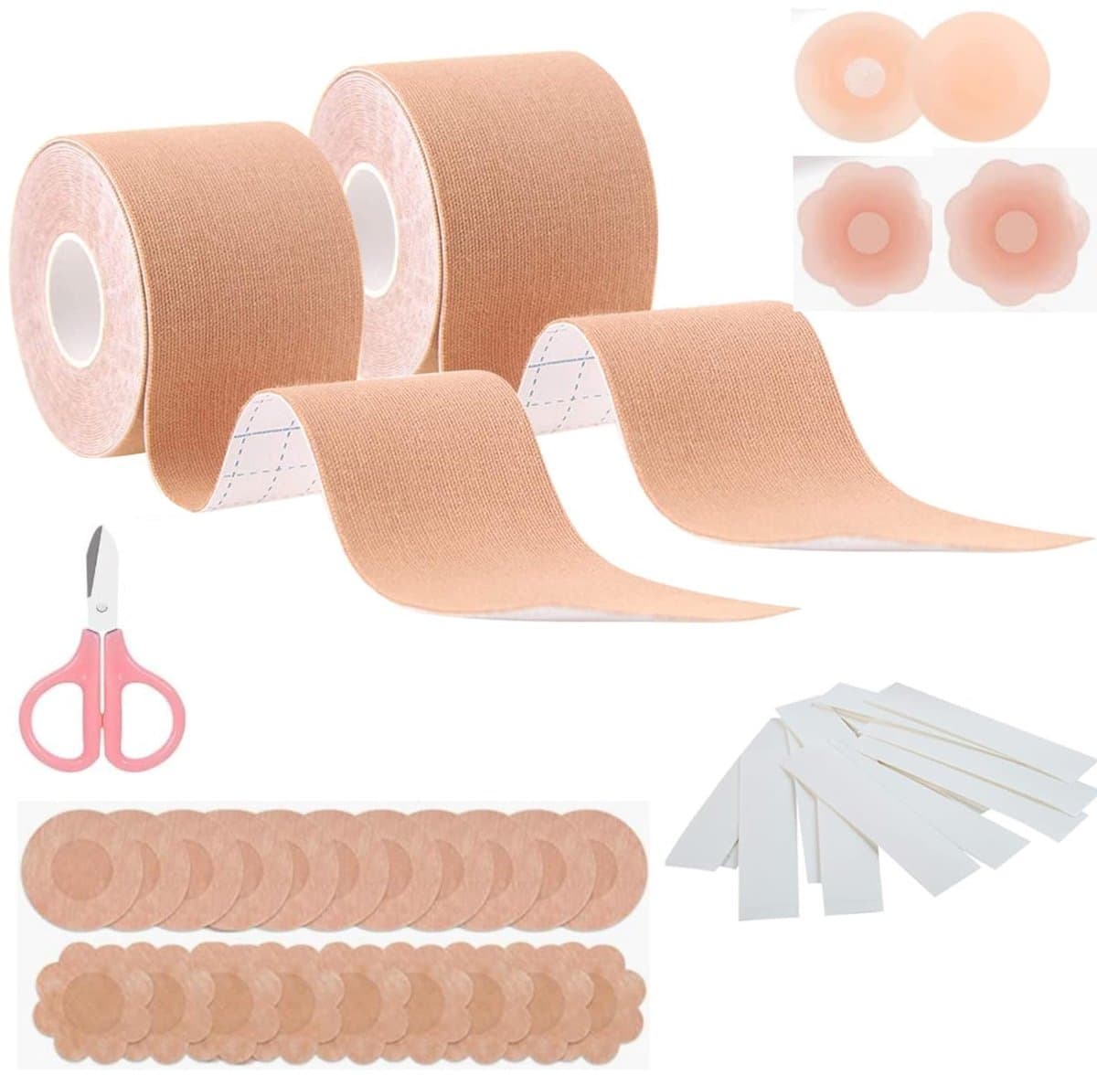 Dailygoods- Borst Tape Ademend - Zelfklevende Beha - Backless/Strapless - Fashion Tape - Tepelcovers - 5m x 5cm - Boob Tape