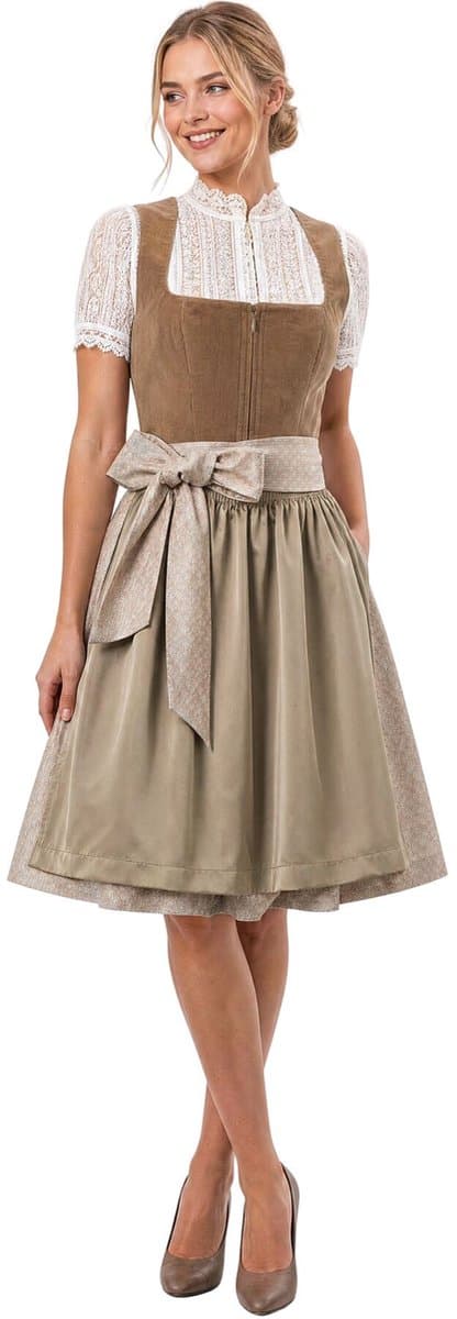 dressforfun Mini Dirndl Jenna - 44 - Bruin - Verkleedkleding Oktoberfest - Duitse Jurk - Feestkleding - Klederdracht - Vrouwenkostuum - Feest - Partykleding