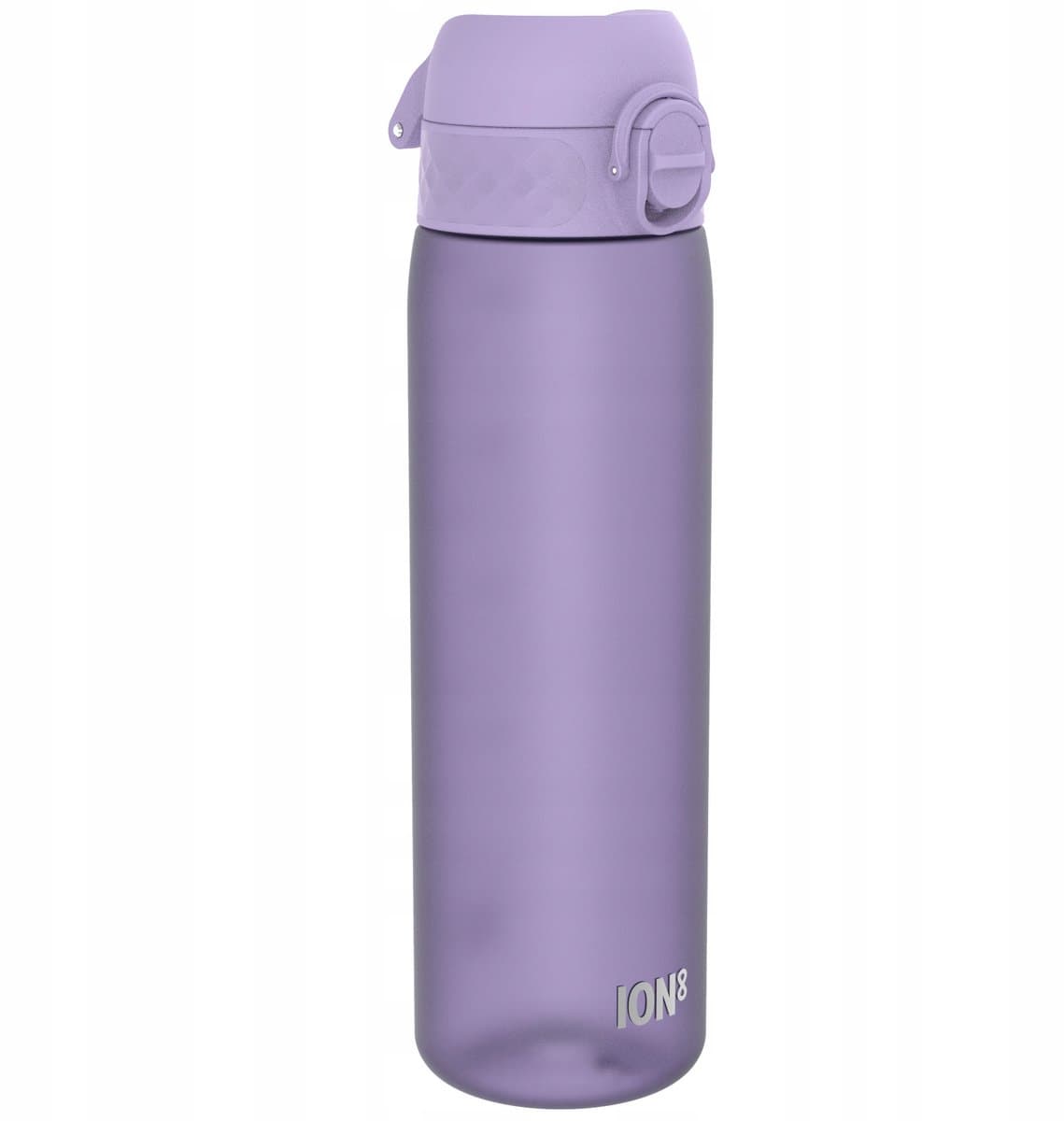 ION8 waterfles, 500 ml/18 oz, lekvrij, eenvoudig te openen, veilige vergrendeling, vaatwasserbestendig, BPA-vrij, hygiënische flip-dop, draaggreep, past in bekerhouders, eenvoudig te reinigen, CO₂-neutraal, paars