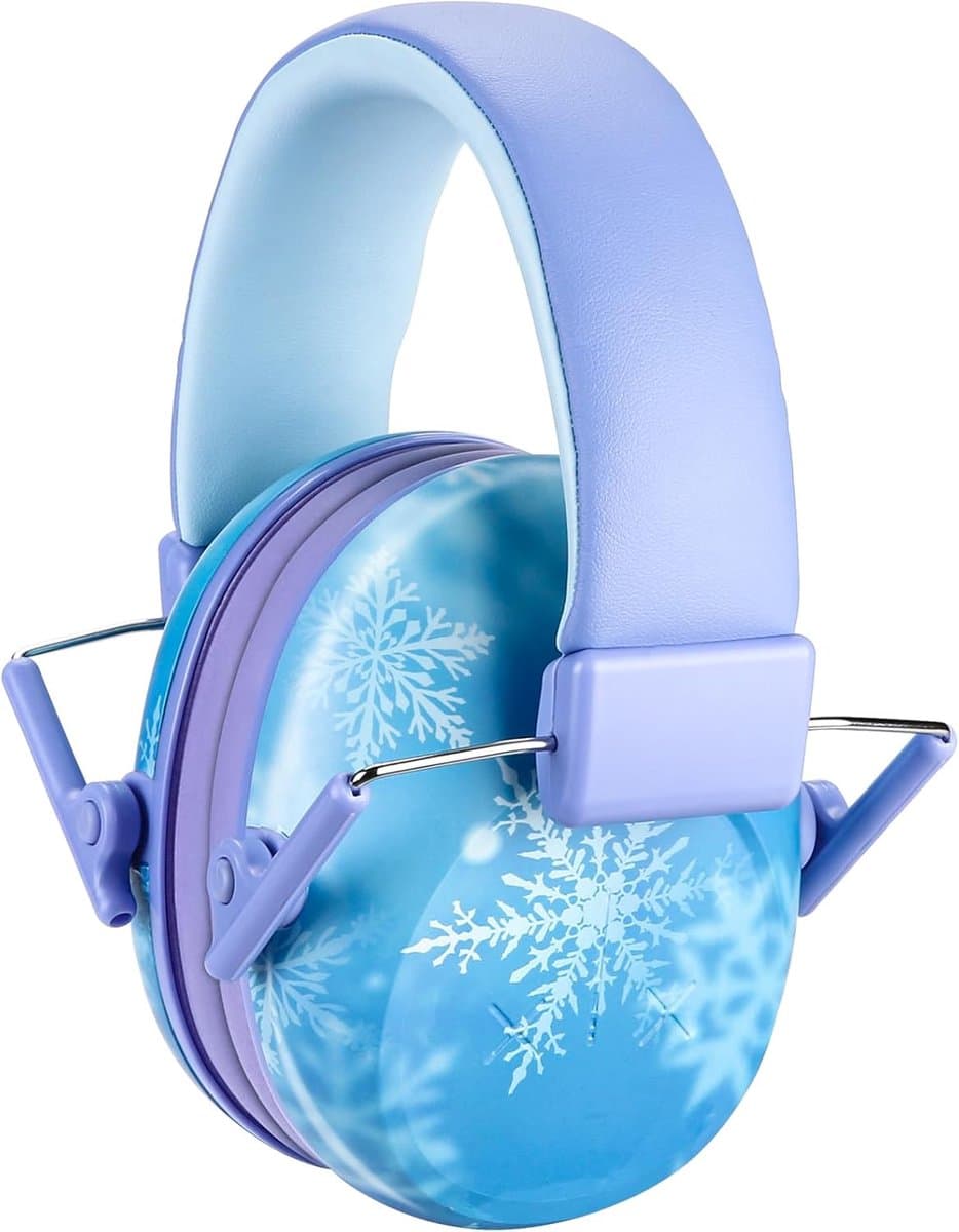 Oorkappen Kinderen - Gehoorbescherming Hoofdtelefoon - Reizen Vliegtuig - NRR 24dB Ruisonderdrukking - 175 x 1699 x 95 cm - Sneeuwvlok