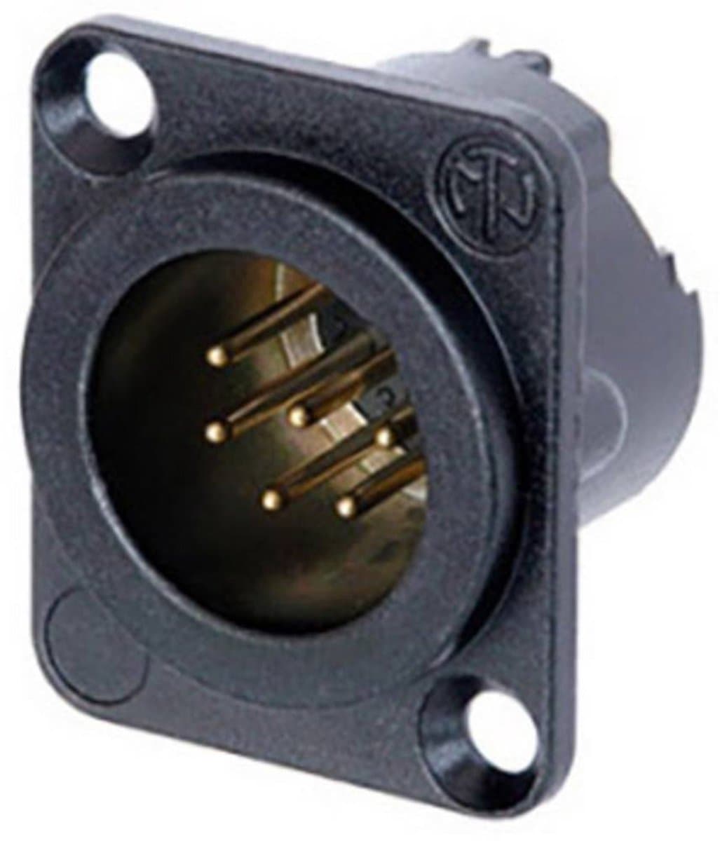 Neutrik NC6MD-LX-B-CON XLR-connector Flensstekker, contacten recht Aantal polen: 6 Zwart 1 stuk(s)