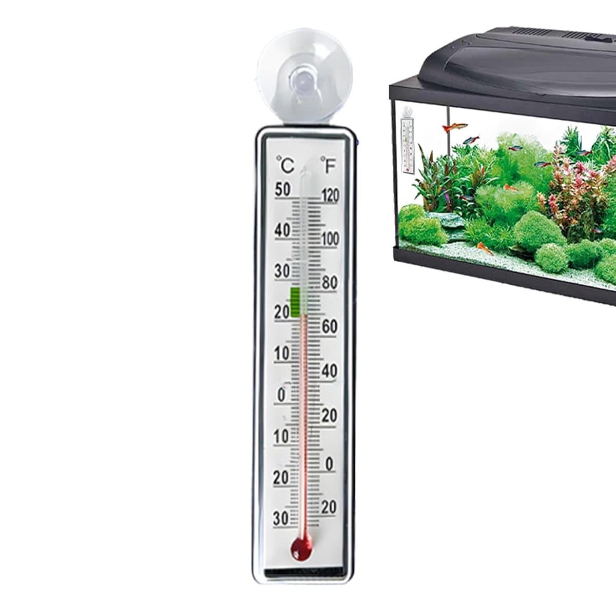 Aquarium Thermometer - Temperatuur Monitor - Water Temperatuur Meten - Schokbestendig Ontwerp - 20 x 2.5 cm - Niet gespecificeerd