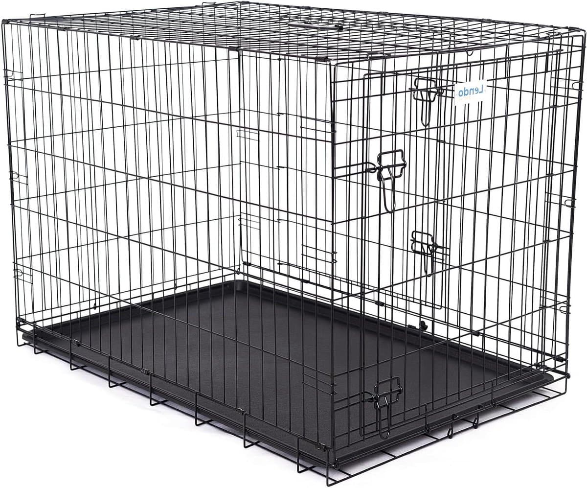Hondenbench Opvouwbaar - Hondenhok Kattenbak - Veilig Transport - Met Onderbak Handvat - 107x71x78cm - Zwart